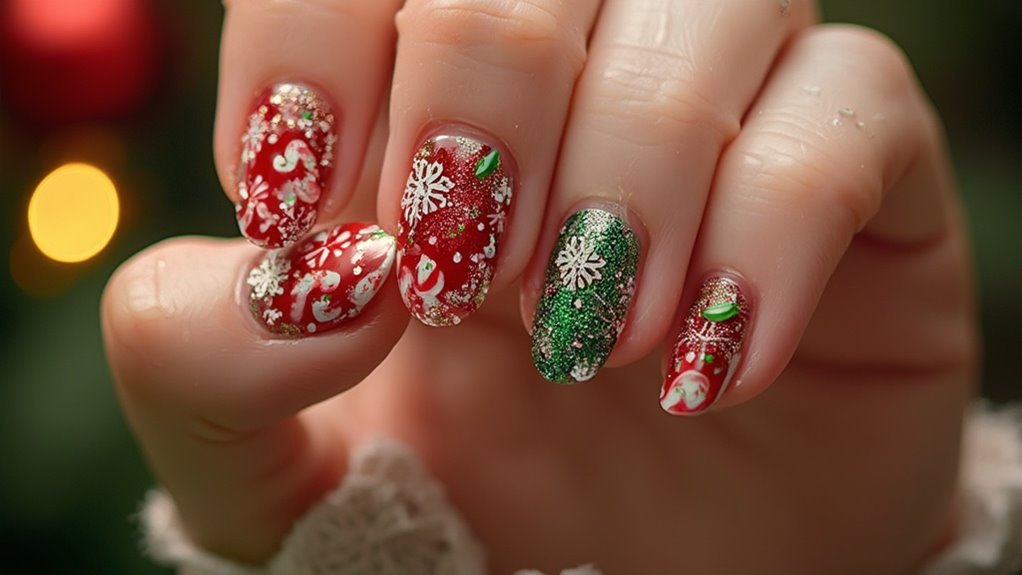 festive nail art decor