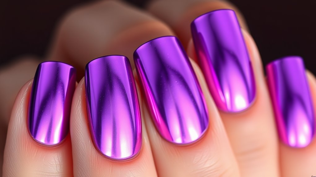 purple metallic nail design