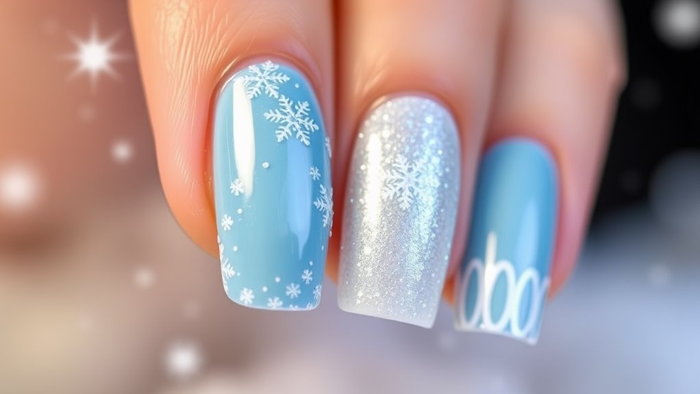 seasonal snowy nail designs