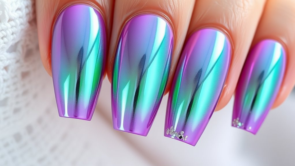 trendy metallic nail shades