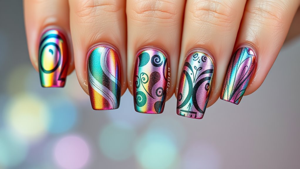 unique chrome nail designs