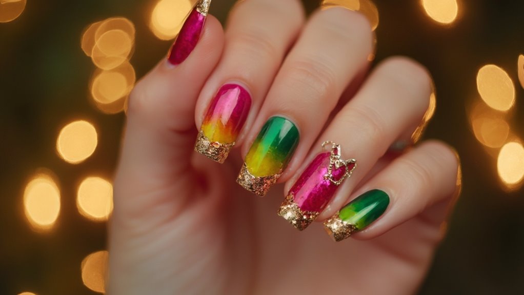 vibrant nail art design