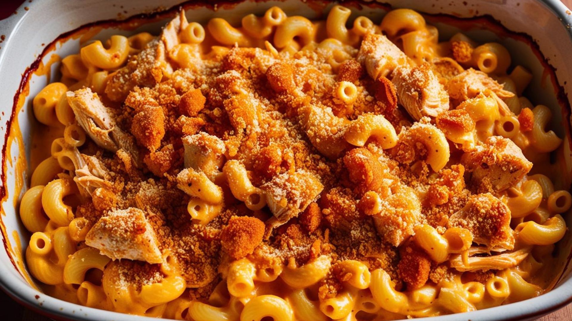 Buffalo Chicken Mac & Cheese Casserole