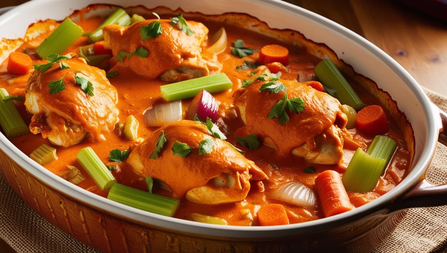 Healthy Buffalo Chicken Casserole: Low-Fat, High-Protein, and Packed with Veggies